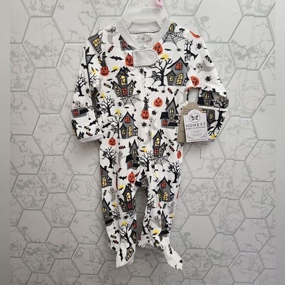 Lot of two Halloween Honest Organic Cotton Footed Pajamas - Picture 10 of 15